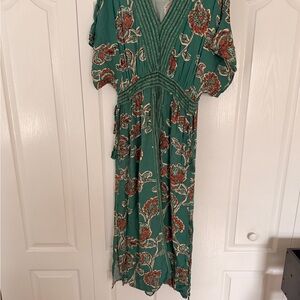 Knox Rose Teal and Red Floral Midi Dress Knox rose